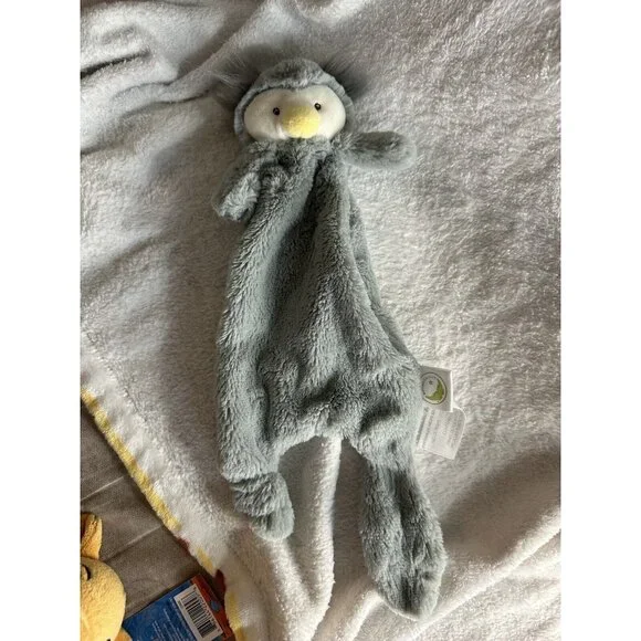 ANIMAL ADVENTURE OWL SECURITY Blanket‎ 14” Gray Plush Grey Lovey Furry Read - Picture 4 of 11